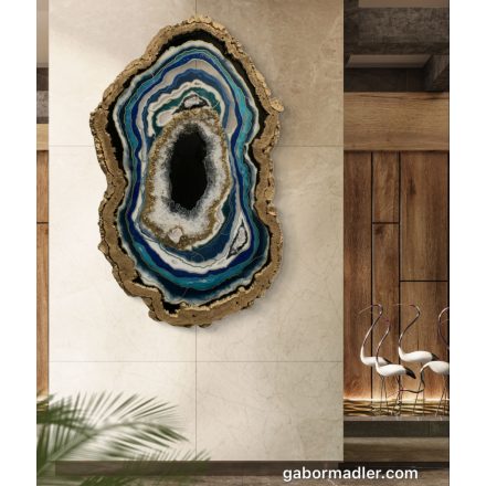 "Blue & White Geode"  falikép