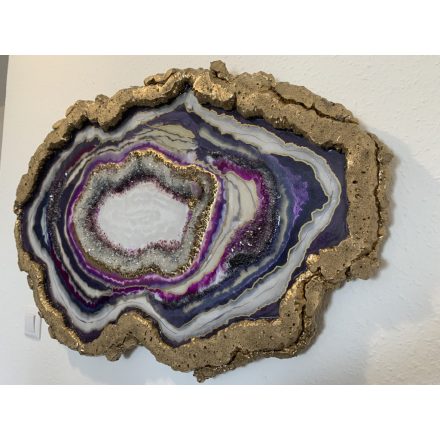 "Purple & White Geode" epoxy  falikép