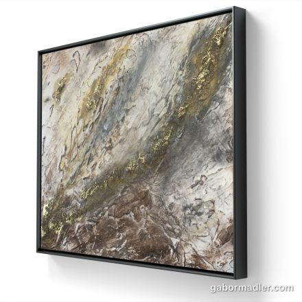  "Golden marble" 50cm X 40cm absztrakt texturált festmény